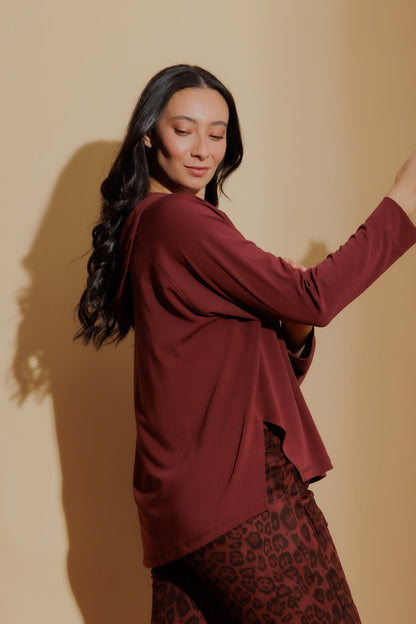 Burgundy Tencel Hoodie