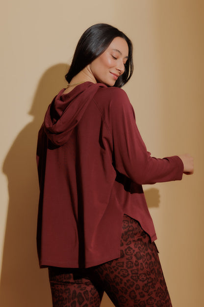 Burgundy Tencel Hoodie