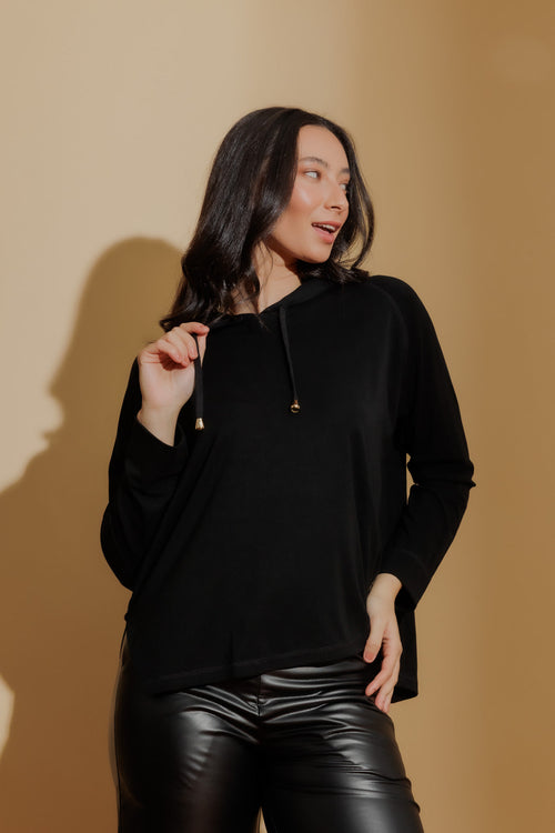 Black Tencel Hoodie