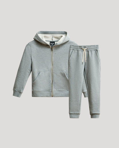 Boys Medium Heather Gray Full Zip Fleece Hoodie & Jogger 2-Pack
