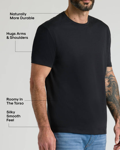 Black & White Pima Cotton Blend Crew 2-Pack
