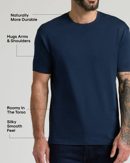 Navy Pima Cotton Blend Crew