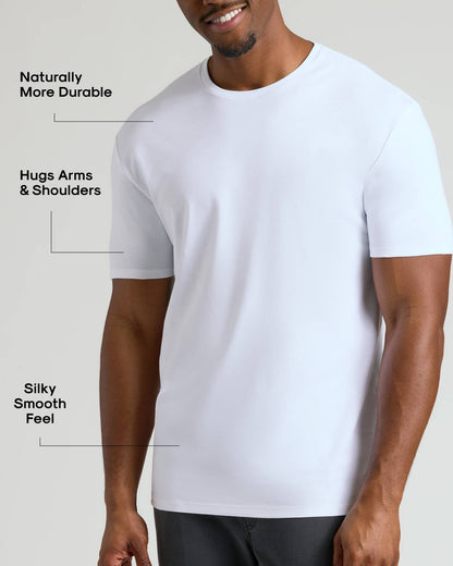 White Tall Pima Cotton Blend Crew
