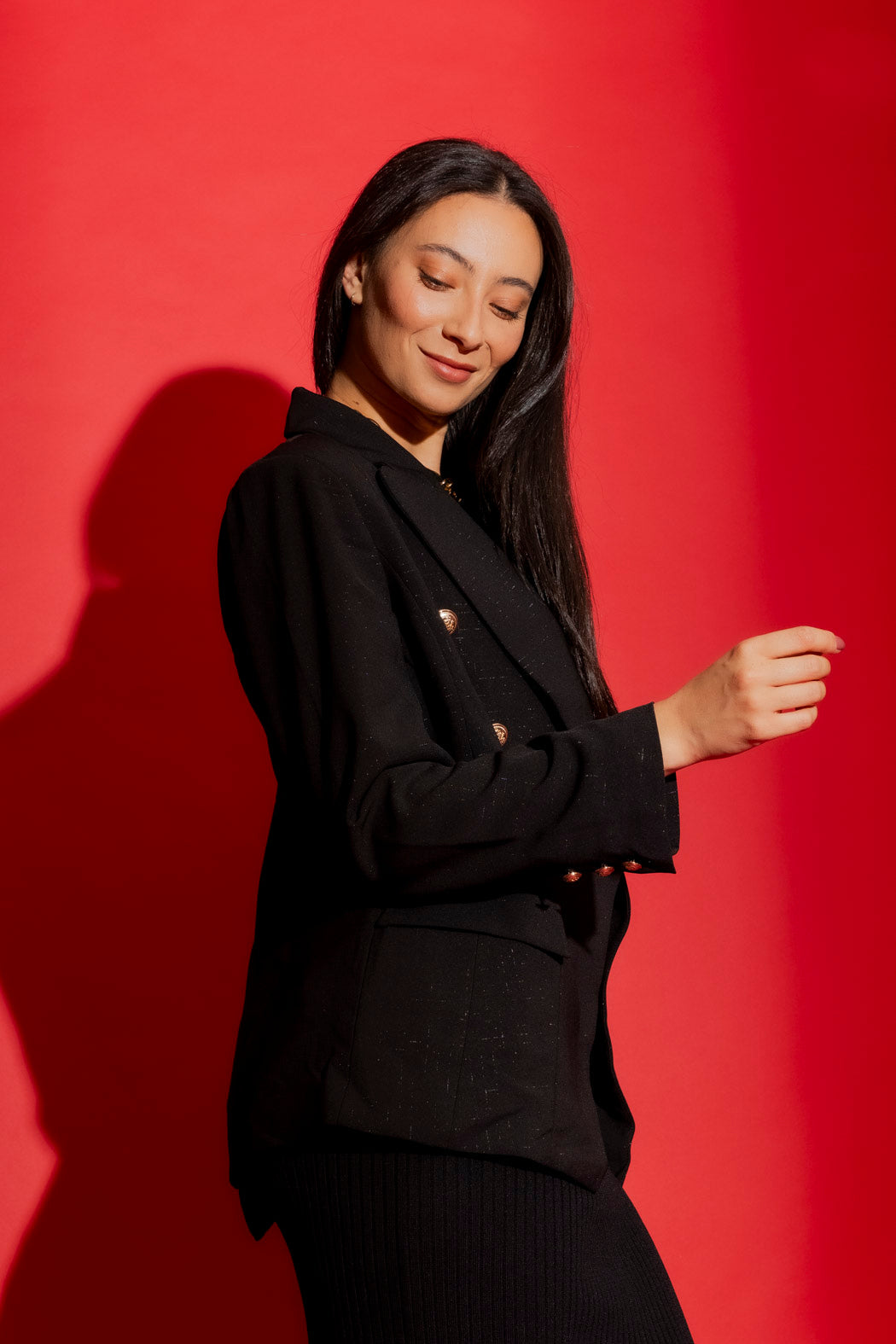 Black Shimmer Sisca Blazer