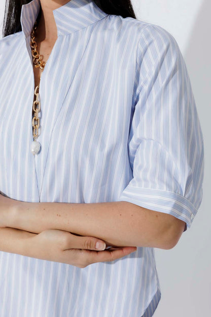 Blue/White Milan Blogger Shirt