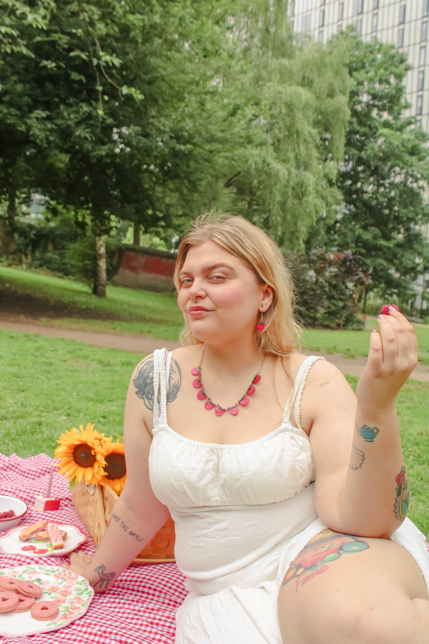 The Punnet Necklace - Raspberries