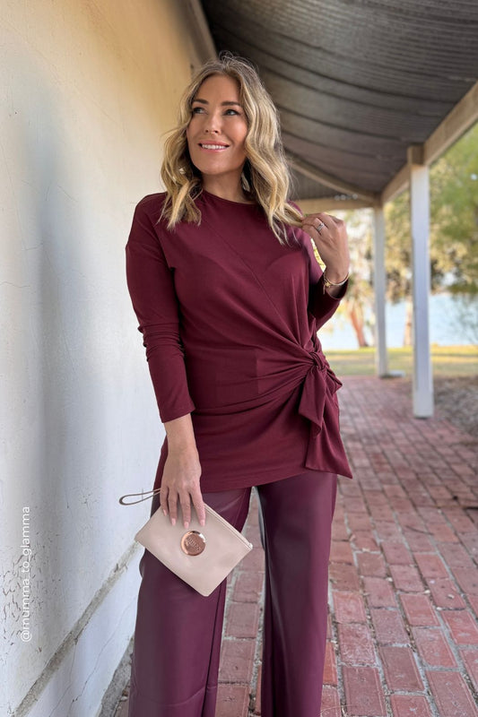 Burgundy Tencel Harlow Top