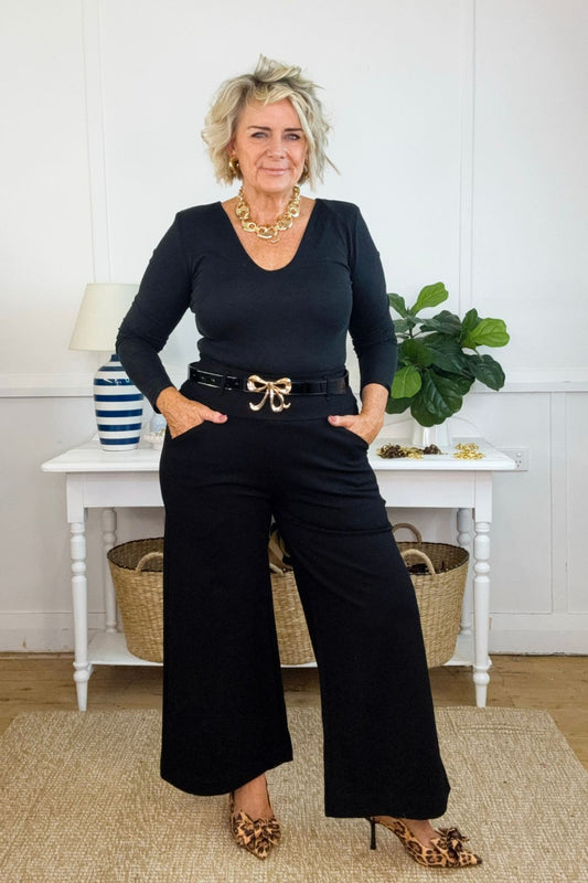 Black Ponte Jet Culotte