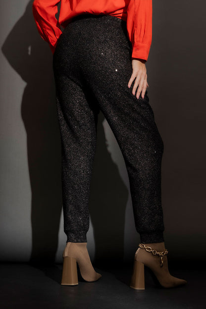 Bronze Lurex Pull On Jogger