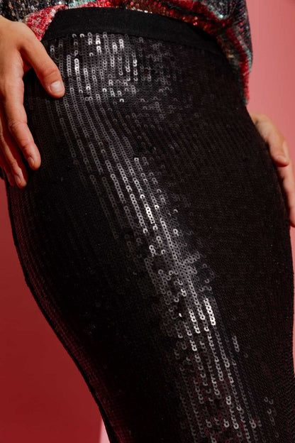 Black Sequin Skirt