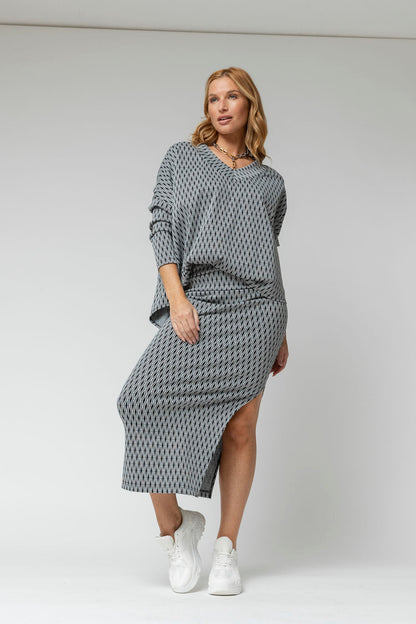 Black White Jacquard Skirt - Final Sale