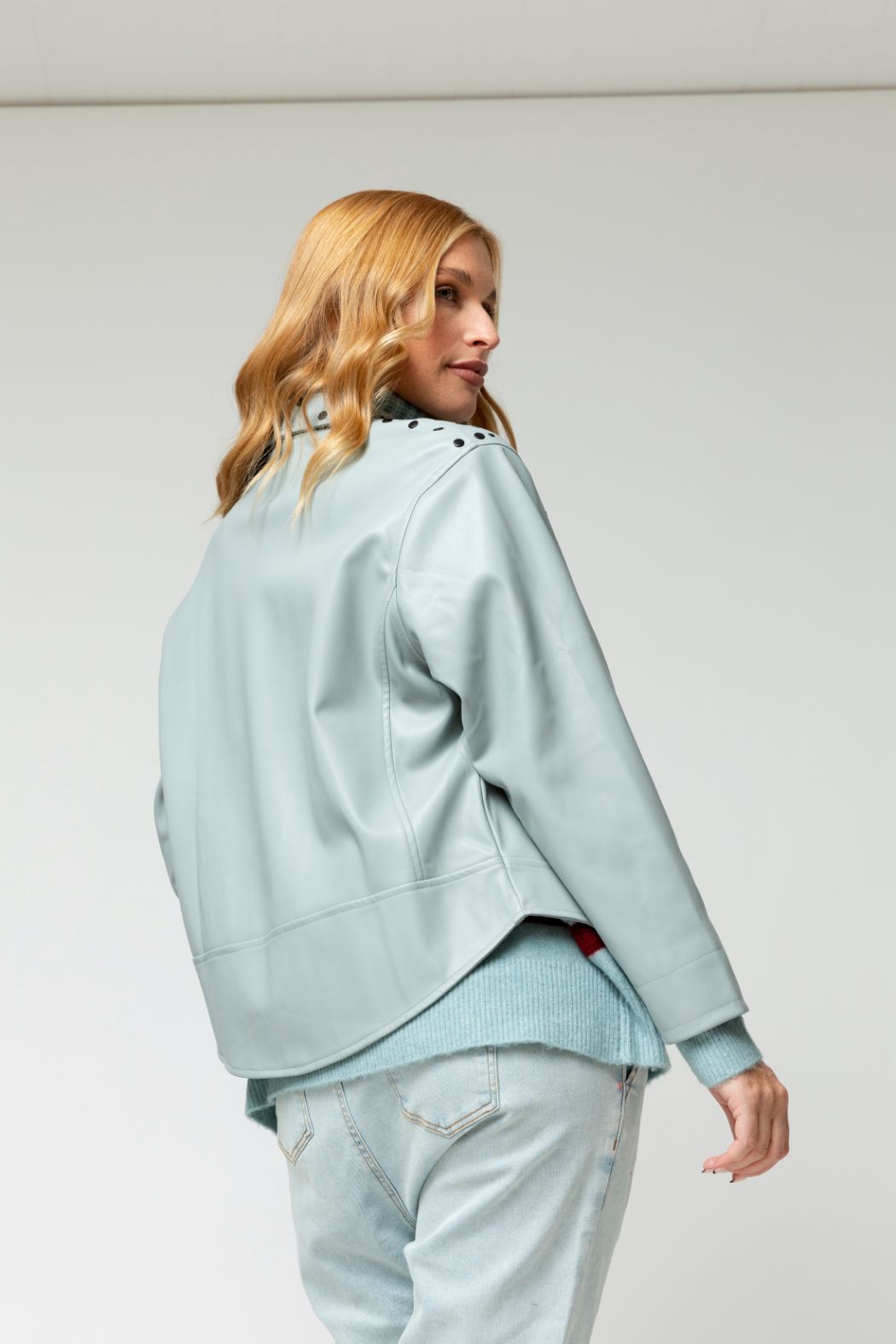 Chambray Ultra Stud Biker Jacket - Sale