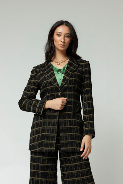 Black Khaki Adria Blazer- Sale