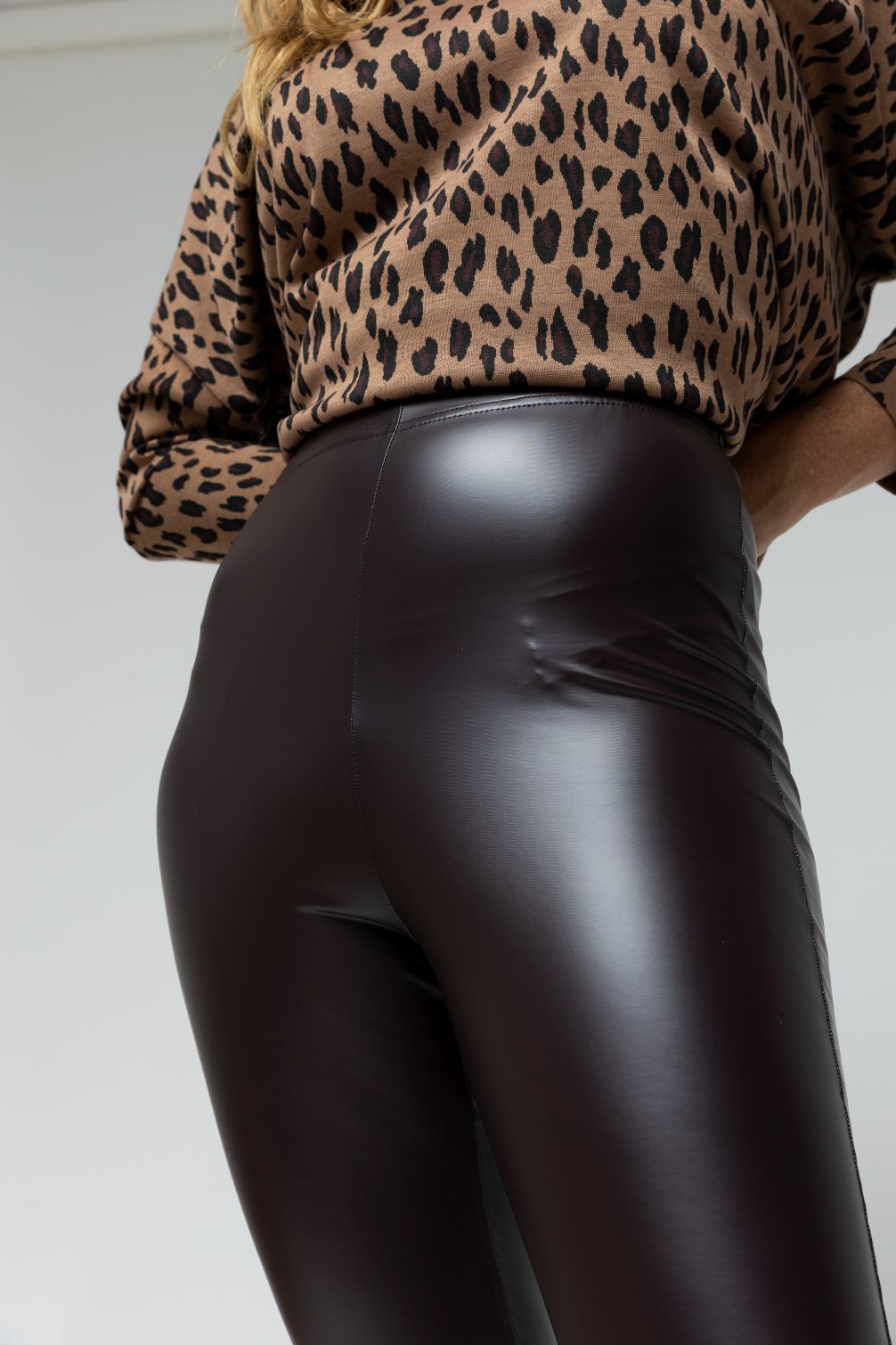 Burgundy Waxed Leggings - Final Sale