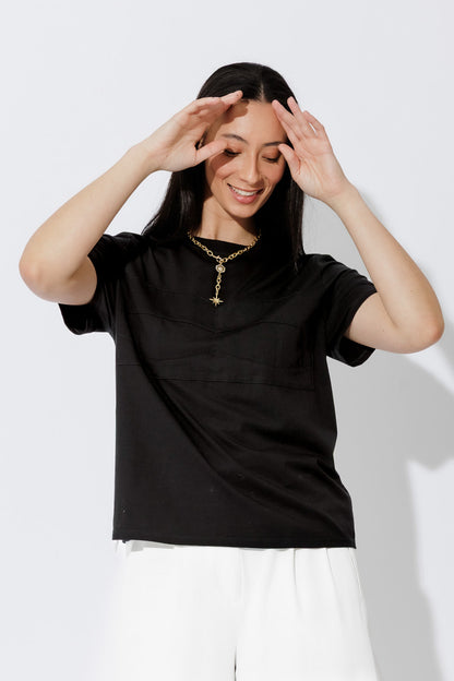 Black Bustier T-Shirt