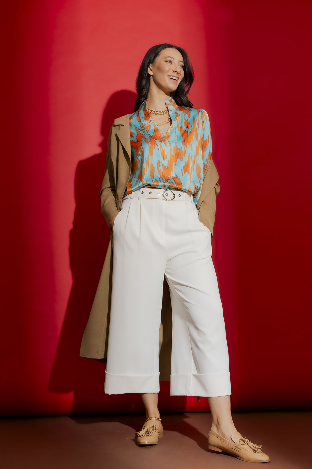 Aqua/Orange Milan Blogger Shirt