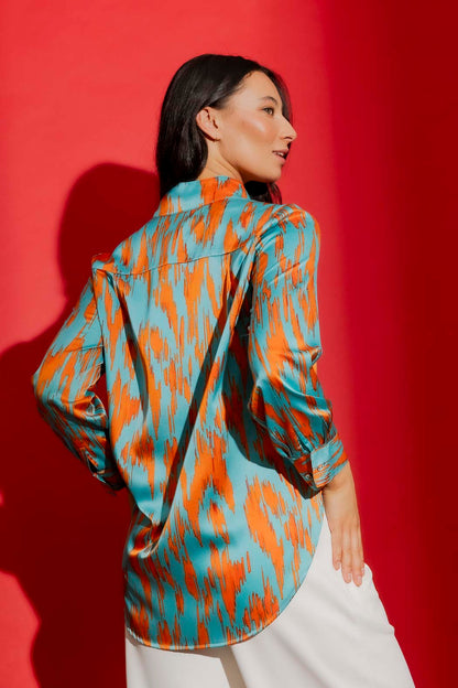 Aqua/Orange Milan Blogger Shirt