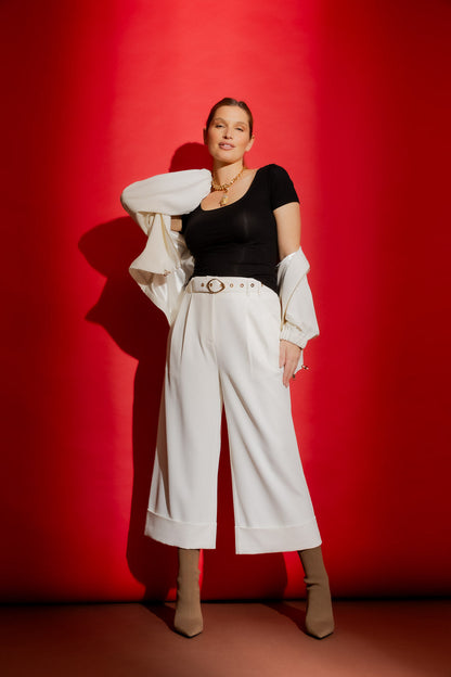 Black Tencel Essential Cap Sleeve Top