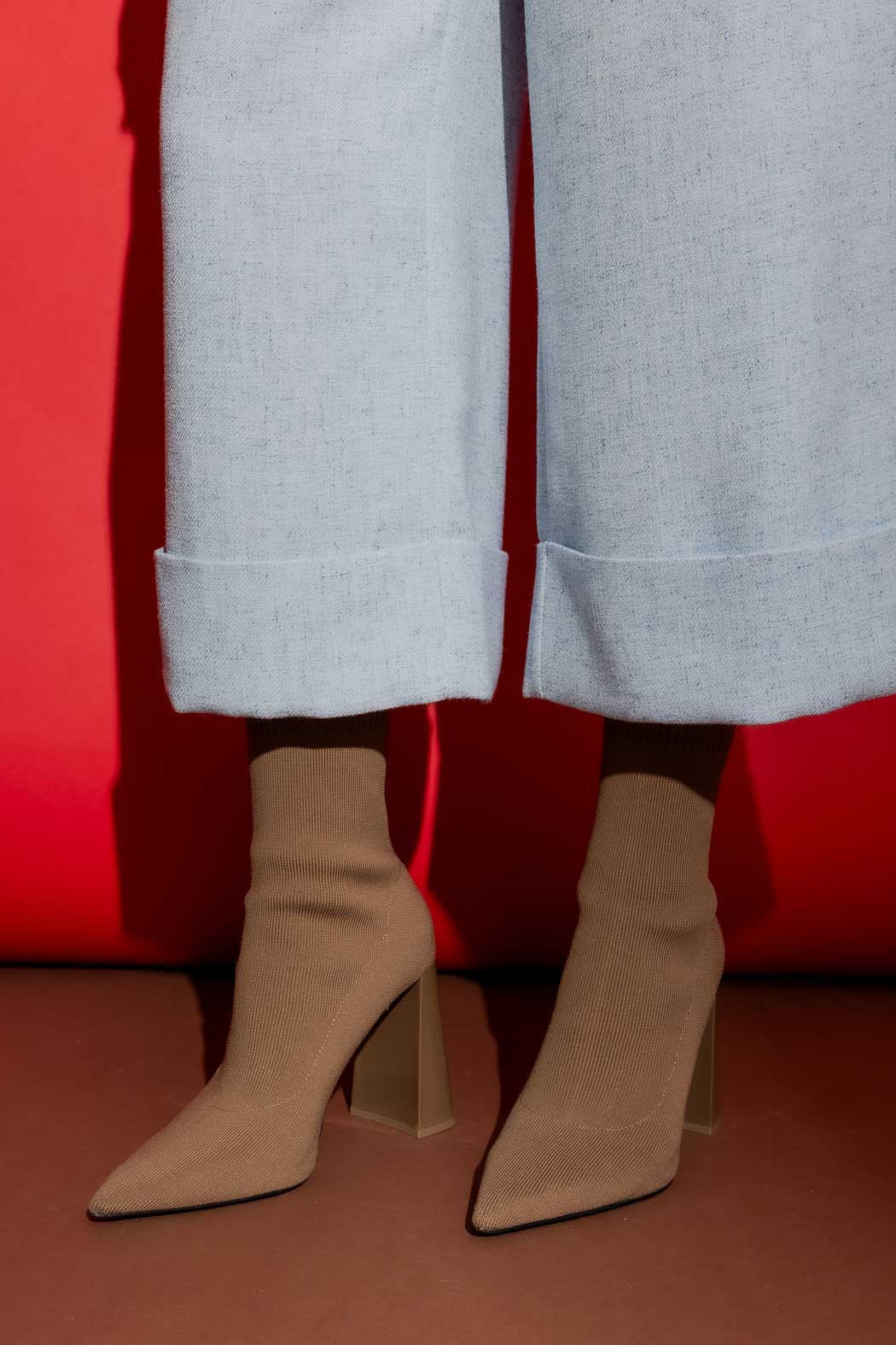 Blue Tweed Cleo Cuff Pant