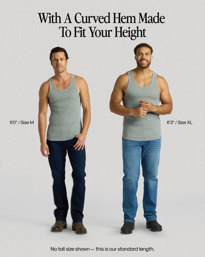Heather Gray Ribbed Curved Hem Tank
