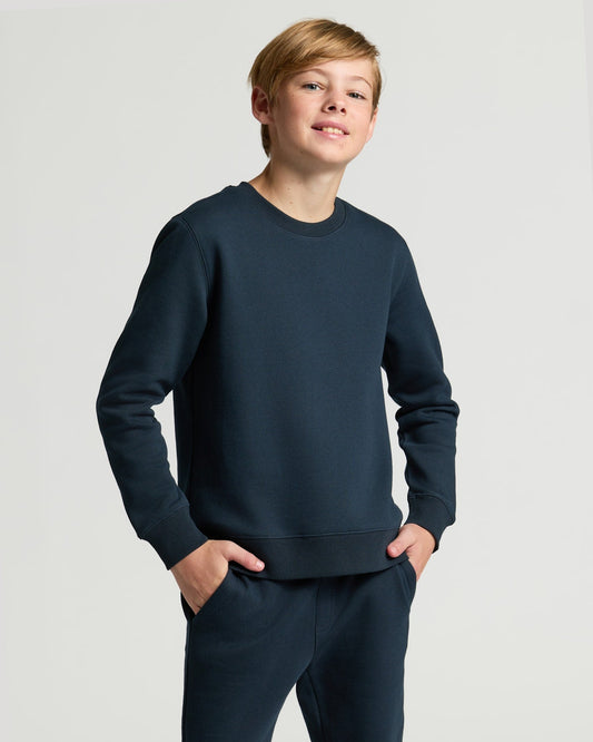 Boys' Navy Fleece Crew Neck