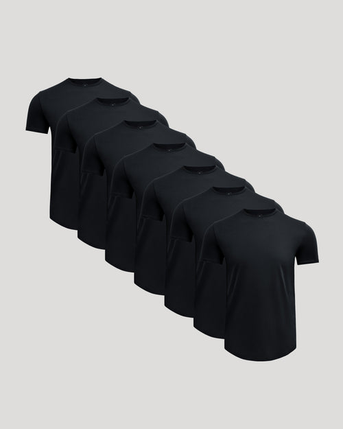 Pima Cotton Blend Curved Hem Crew 7-Pack