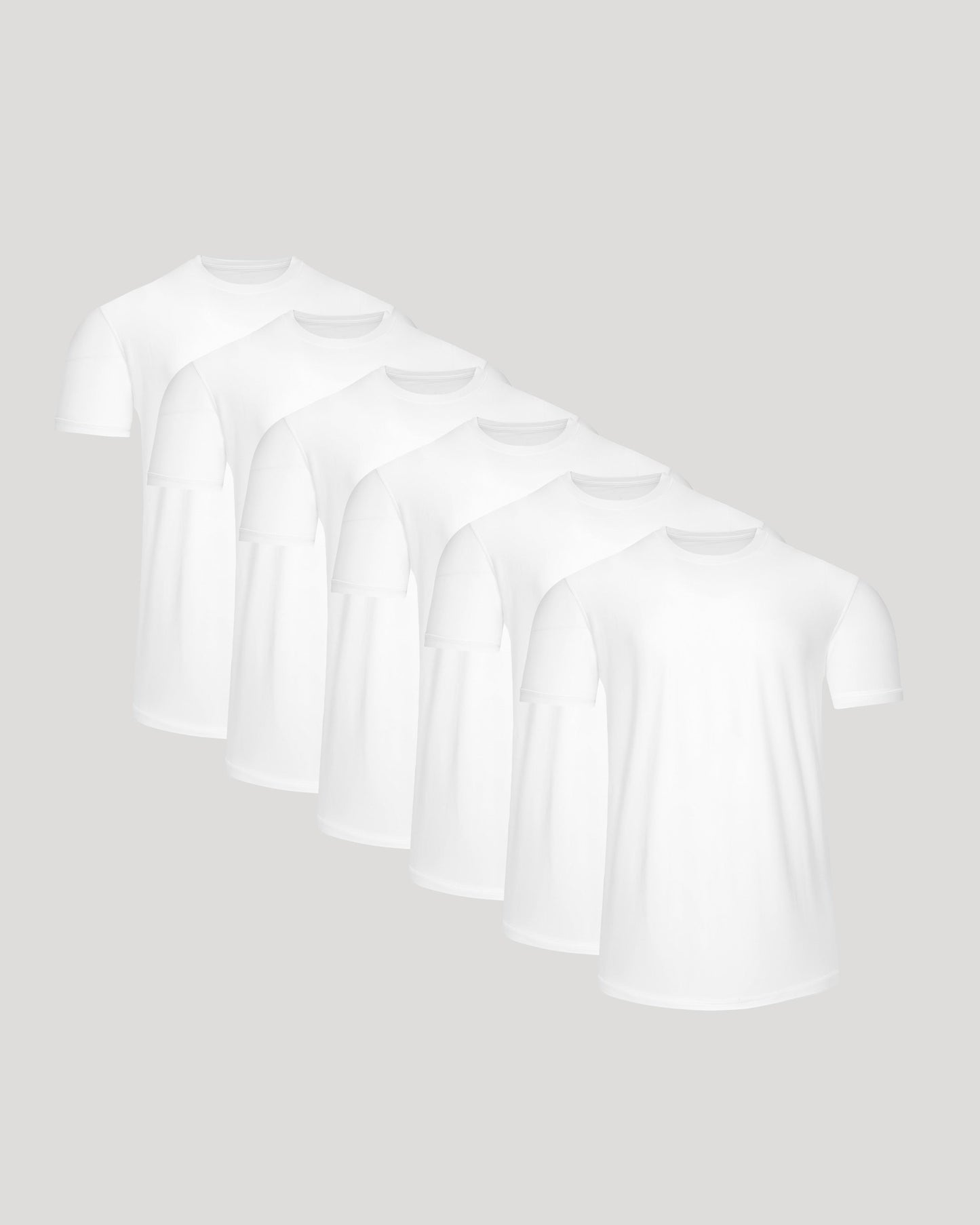 All White Active Curved Hem Crew 6-Pack