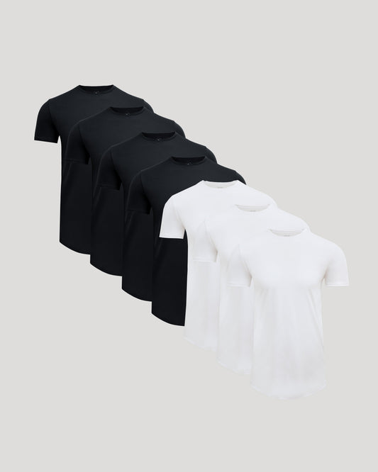 Tall Pima Cotton Blend Curved Hem Crew 7-Pack