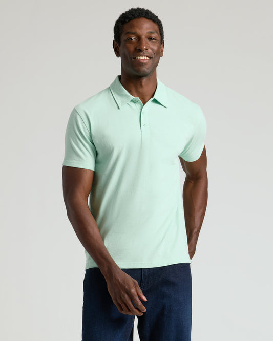 Heather Mist Short Sleeve Polo