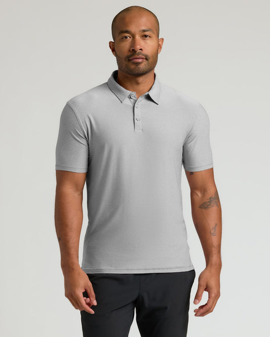 Light Heather Gray Active Polo 2.0