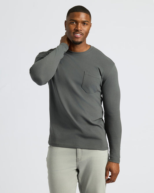 Carbon Tall Heavyweight Long Sleeve Pocket Crew