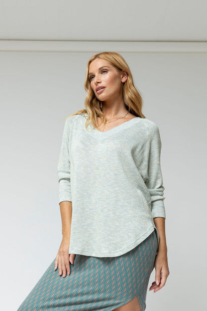 Blue Sparkle V Neck Jumper - Final Sale