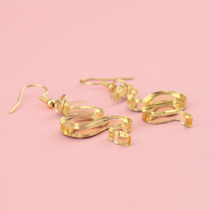 There's a Snake in My Boot Gold Earrings