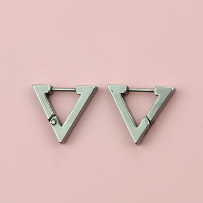 Triangle Huggie Hoop Earrings (Stainless Steel)