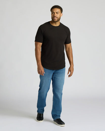 Black Tall Heavyweight Curved Hem Crew