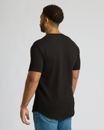 Black Tall Heavyweight Curved Hem Crew