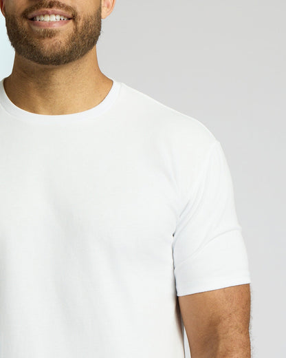 White Tall Heavyweight Curved Hem Crew