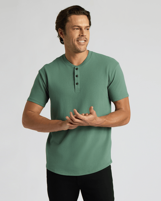 Neo Fern Heavyweight Curved Hem Henley