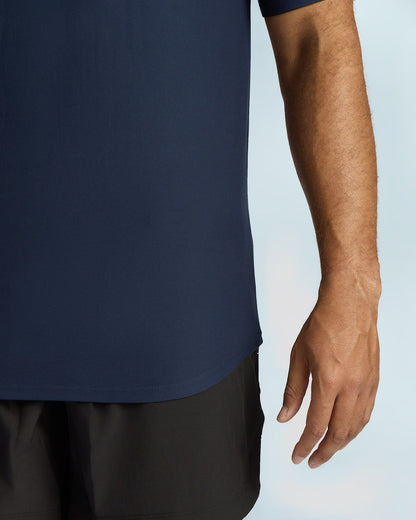 Navy Tall Active Curved Hem Crew