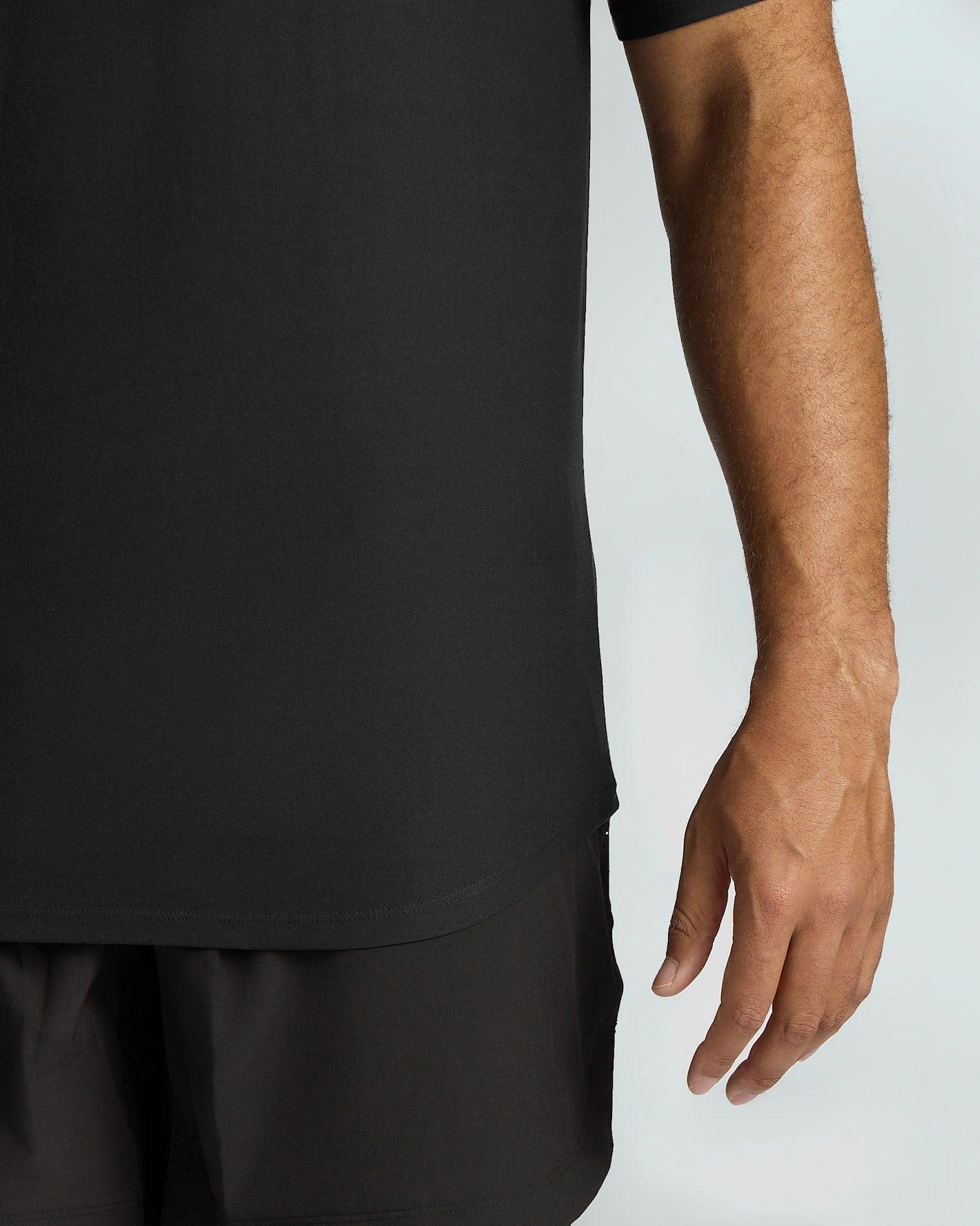 Black Tall Active Curved Hem Crew