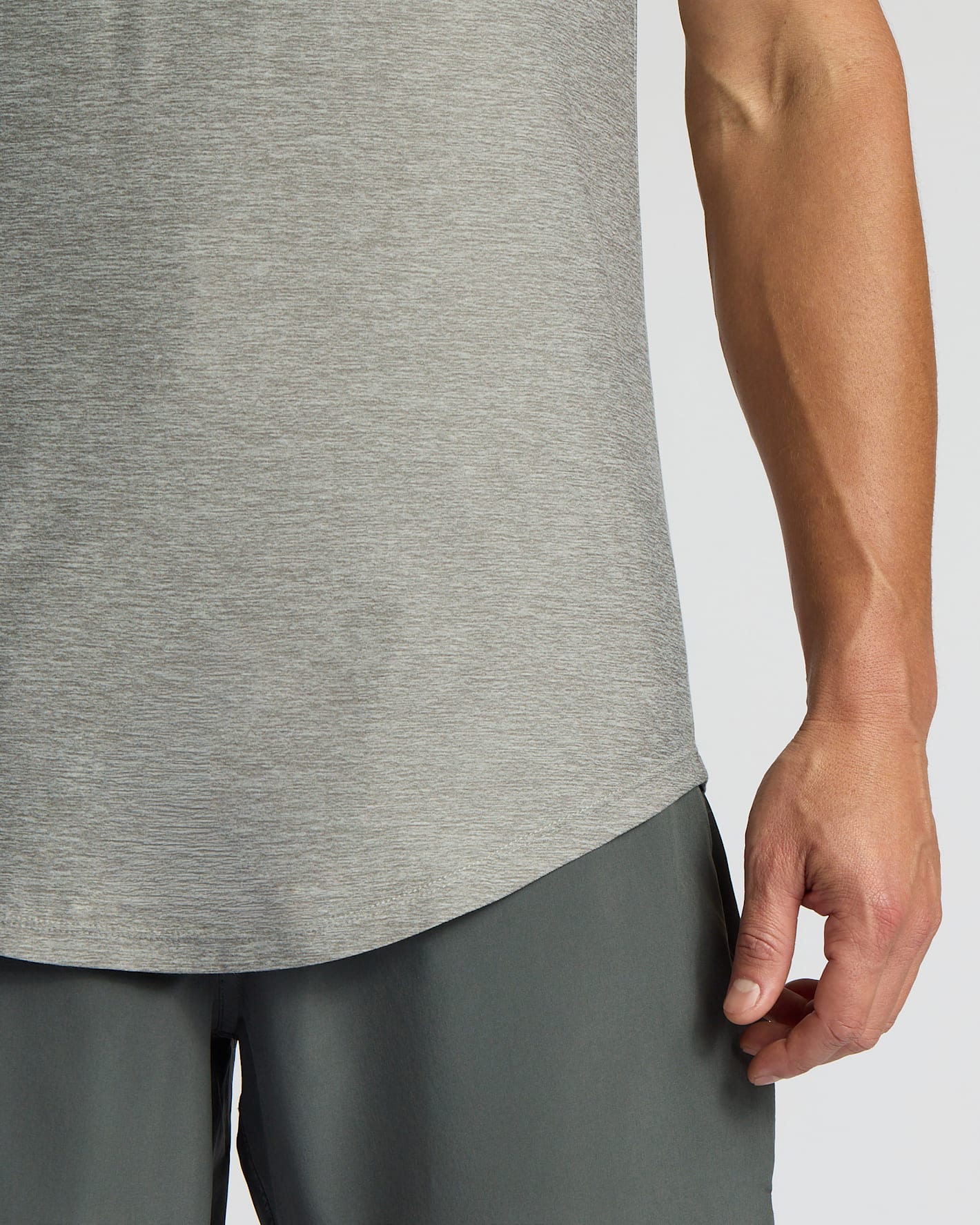Heather Gray Active Curved Hem Crew