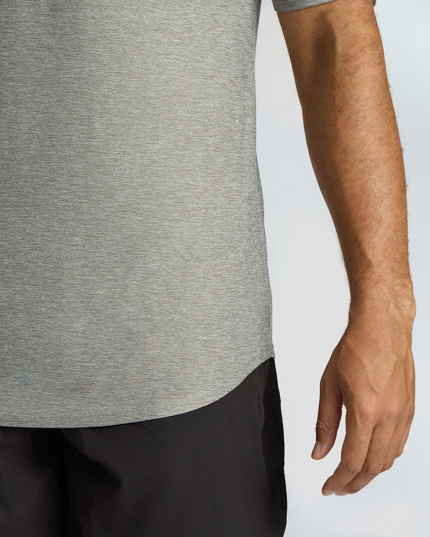 Heather Gray Tall Active Curved Hem Crew