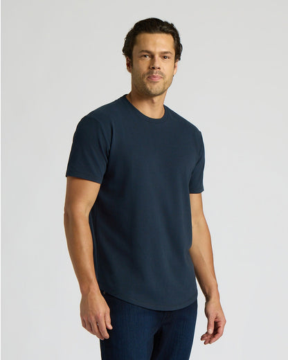 Navy Heavyweight Curved Hem Crew