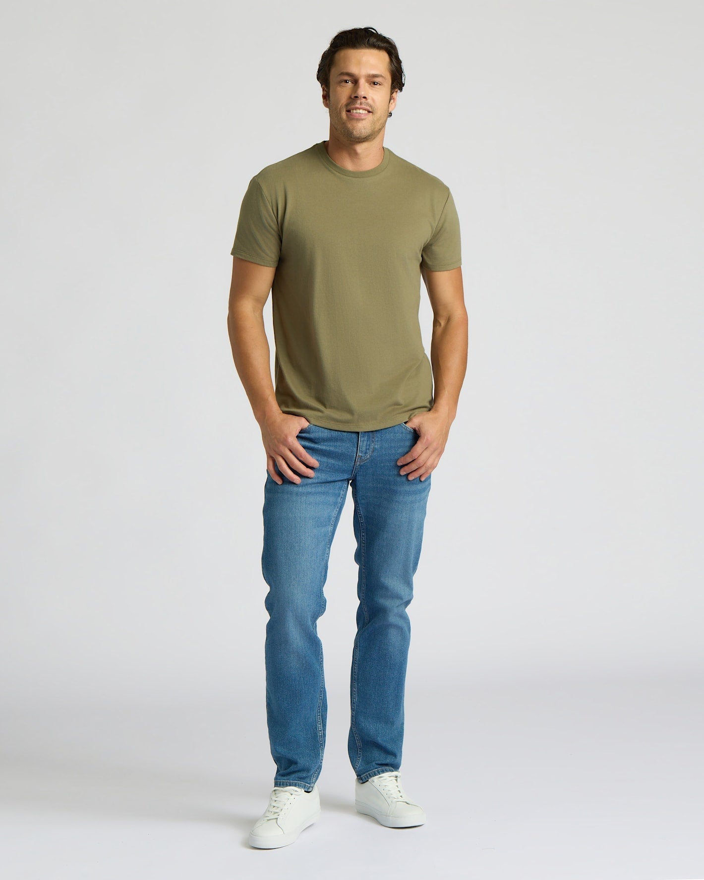 Military Green Short Classic Crew Neck