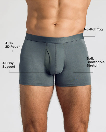 Carbon Boxer Trunks W/ Fly 6-Pack