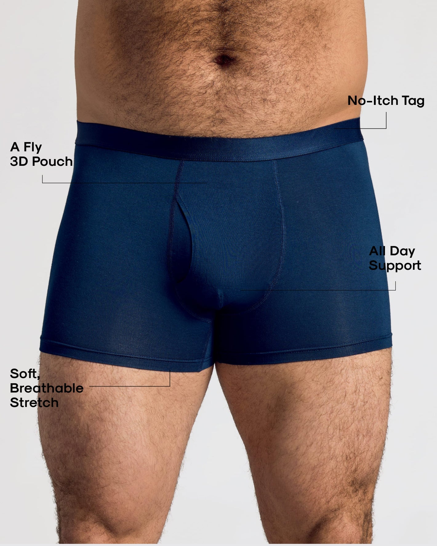 Navy Boxer Trunks W/ Fly 12-Pack