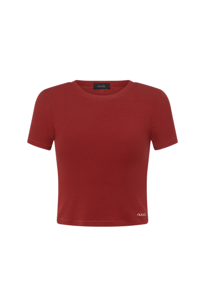 Sporty Rib Bra Tee | Scarlet