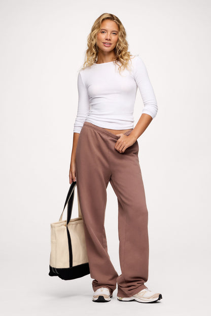 Core Fleece Wide Leg Sweatpant | Cocoa