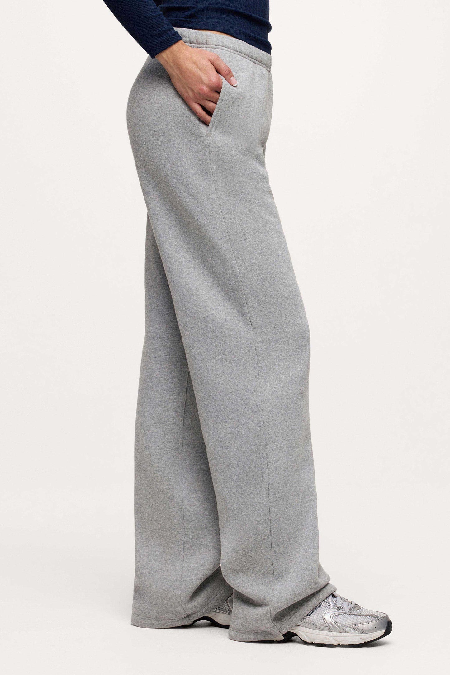 Core Fleece Wide Leg Sweatpant | Heather Grey