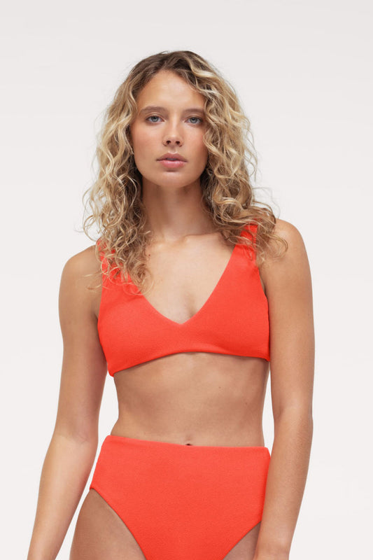 Plunge Bikini Top | Crispy Papaya